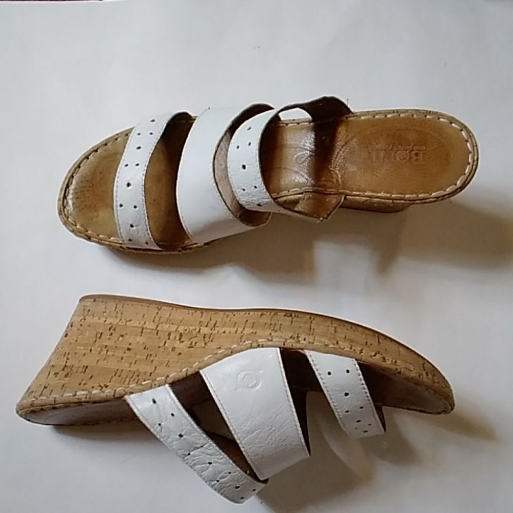 Sandals White Born Leather Upper & linings Woman Shoes Size 11